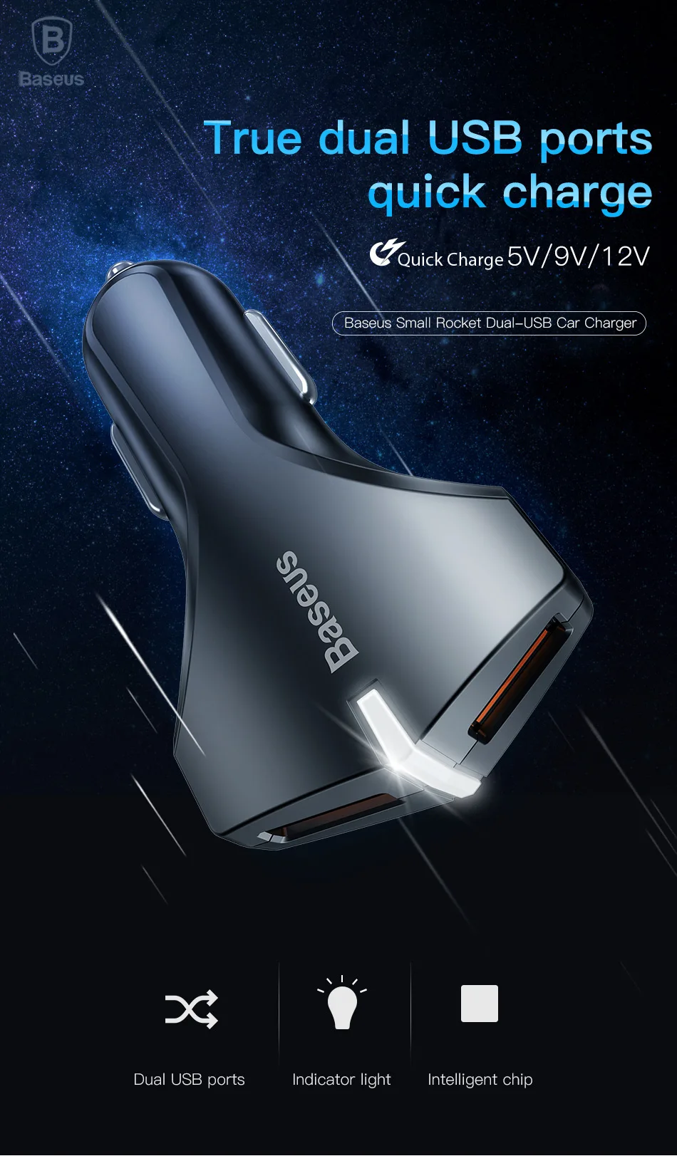 Baseus Quick Charge 3,0 Автомобильное зарядное устройство для samsung Quick charger QC 3,0 USB зарядное устройство для мобильного телефона huawei Xiaomi Быстрая зарядка