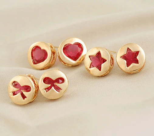 Акция модные изысканные корейские серьги-гвоздики с драгоценным камнем