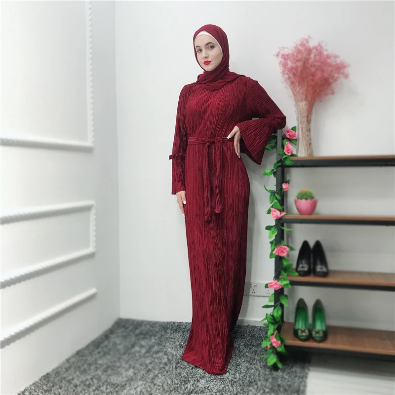 Женское платье-кимоно abaya длинное платье с рукавами-фонариками модное