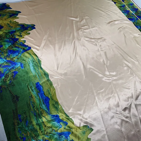 DHL 10 м китайская зеленая речная живопись ткани атласная гладкая непроницаемая