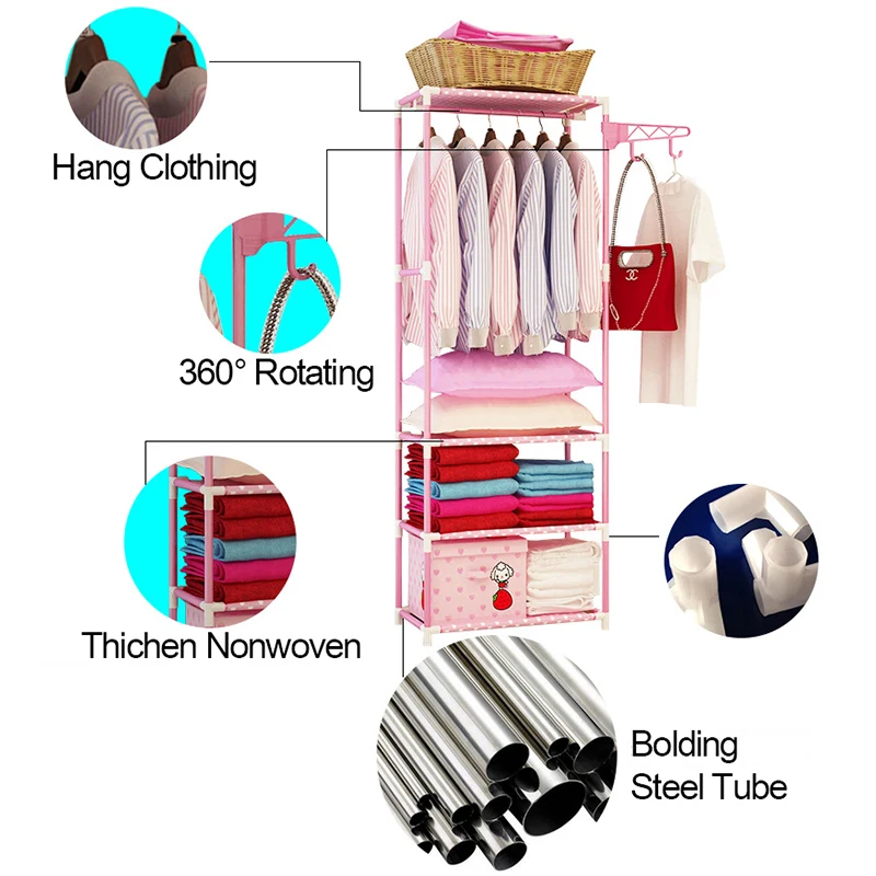 Многофункциональная стойка для пальто Нетканая модная вращающаяся многослойная