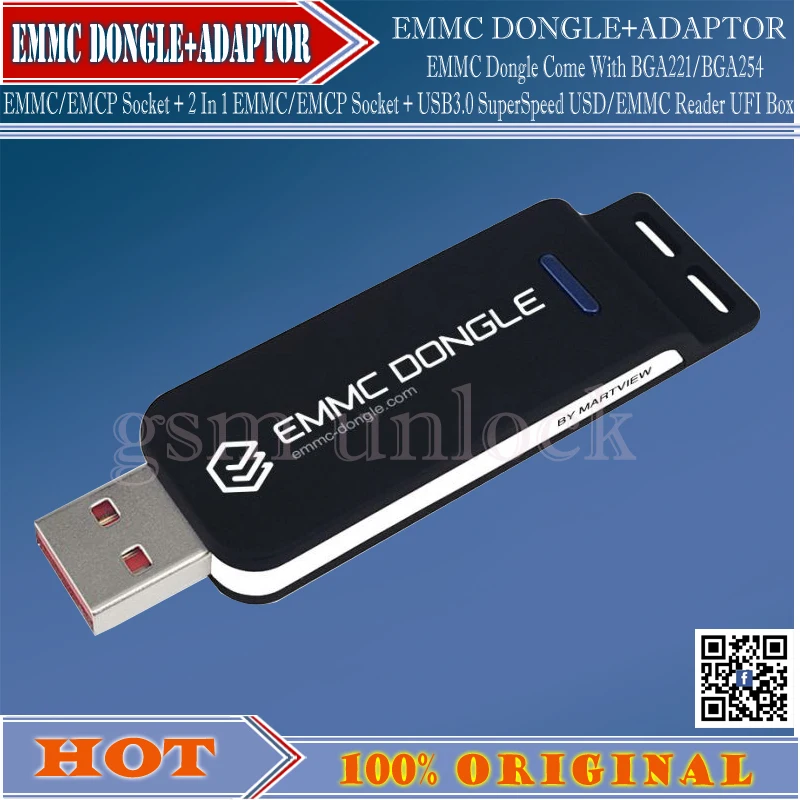 EMMC ключ поставляется с BGA221/BGA254 EMMC/EMCP гнездо+ 2 в 1 EMMC/EMCP гнездо+ USB3.0 SuperSpeed USD/EMMC Reader UFI Box