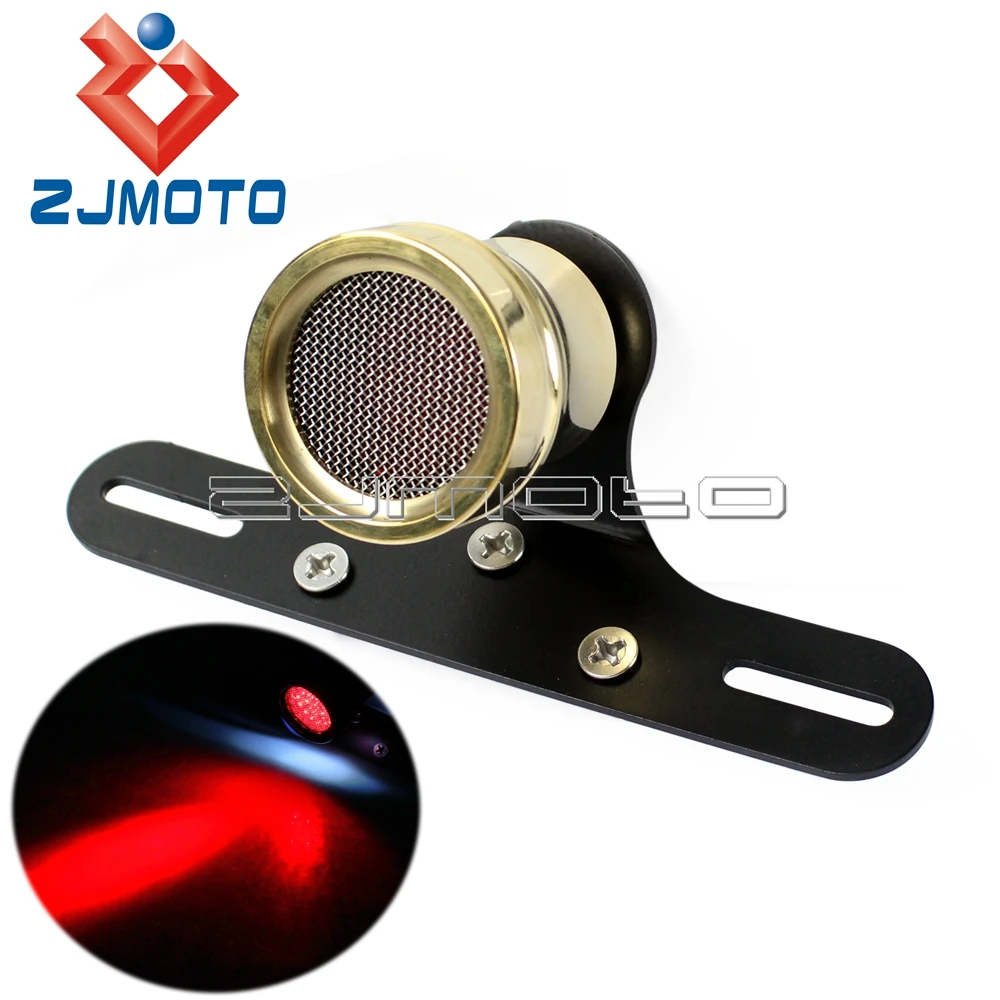 

Мотоциклетные латунные хвост светильник тормозной светильник задний фонарь ж/кронштейн заднего светильник тай-светильник для Harley Honda пользовательские Cafe Racer скремблер