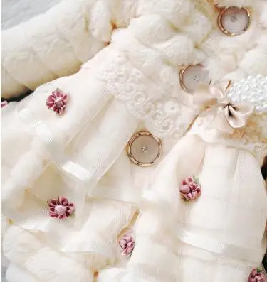 Baby Girls Jackets Autumn Winter Kids Warm Thick Outerwear Clothes Children Flower Lace Coat Infant Girl Clothing | Детская одежда и