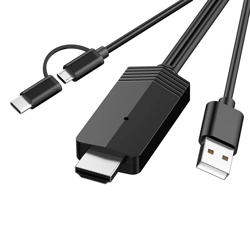 Кабель Mirascreen HDMI LD24 высокая совместимость с телефонами интерфейсом Micro USB/Type C