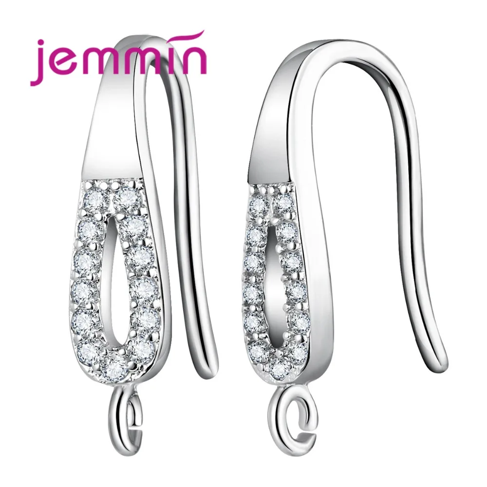 

Роскошная женская застежка для самостоятельного изготовления сережек, микро белая стразы, серебро 925 пробы, аксессуары для ювелирных издел...