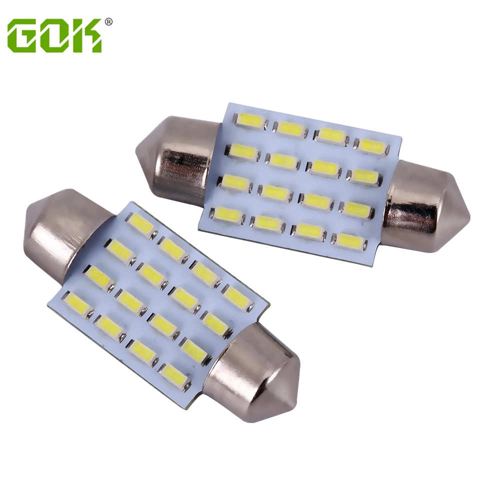 

100PCS/LOT led light festoon led C5W 16led 3014 smd 160lm led dome light 31MM 36MM 39MM 42MM Auto led light License Plate Light