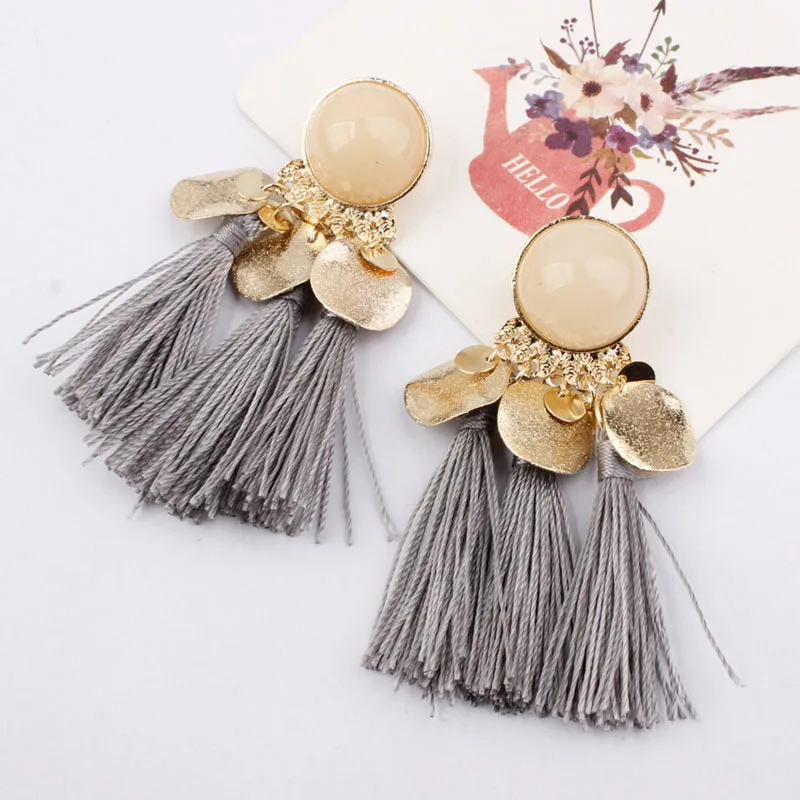 BGG в богемном стиле серьги с блестками и кисточками женские свадебные Акриловые