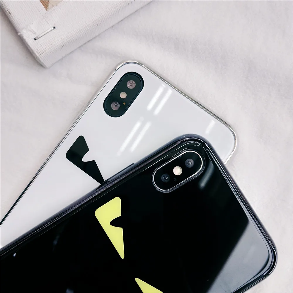 Luxury Tempered Glass Phone Cases For Apple Iphone 7 8 Plus X 6s 6 Cool Eyes Covers Funda Capa Coque |