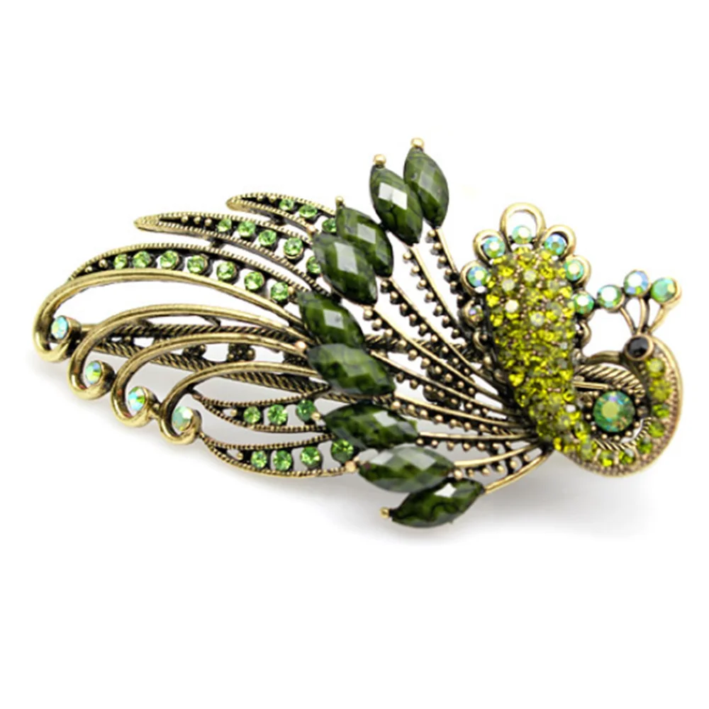 Earofcorn изысканные стразы в стиле ретро Шпилька для волос с павлином заколка Phoenix