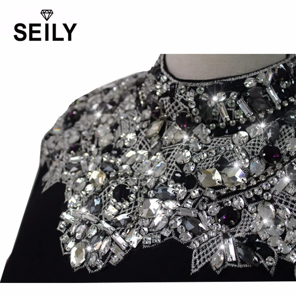 Роскошный стиль плюс размер Бриллианты кружевной воротник длинный рукав белая