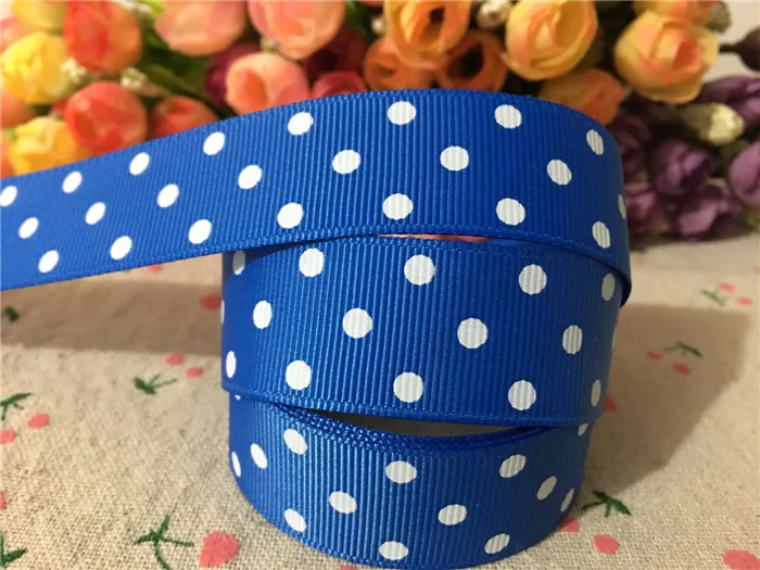 (25 мм) лента в горошек синяя белый аксессуары для волос сделай сам Подарочная