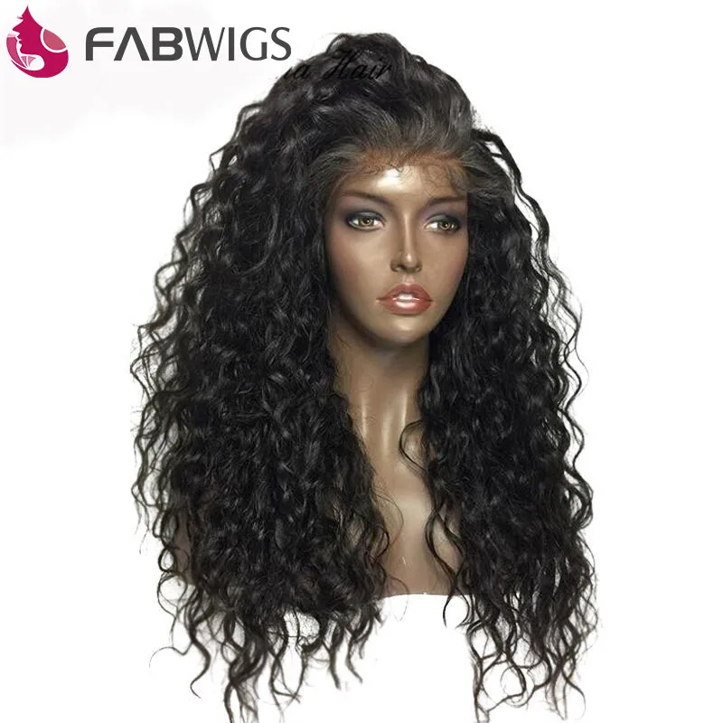 Fabwigs 180% плотность полный кружево человеческие волосы парики с волосами младенца