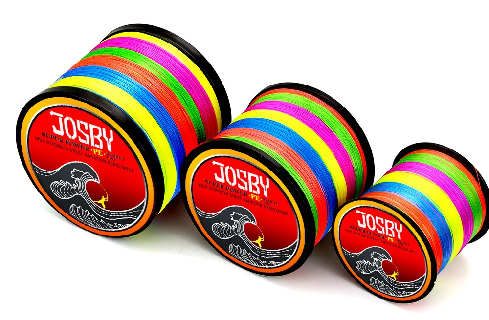 JOSBY Pesca нахлыстом леска 8 нитей PE Карп плетеный провод Peche море Спиннинг Multifilamento шнур 12~ 120 фунтов 1000 м 500 м 300 м 150 м