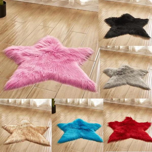 

Star Shape More Sizess Artificial Sheepskin Rug Chair Cover Bedroom Mat Faux Wool Warm Hairy Carpet Seat Wool Warm Textil Fur Ar