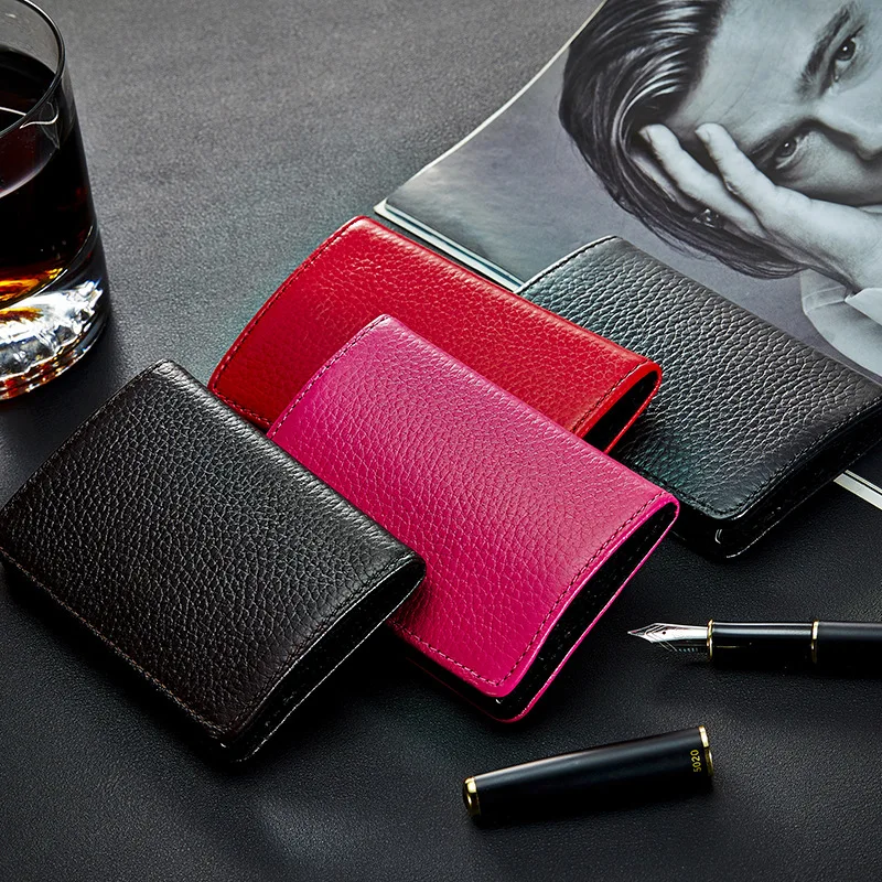 Унисекс модный бумажник для карт кожаный держатель карты RFID Блокировка бизнес