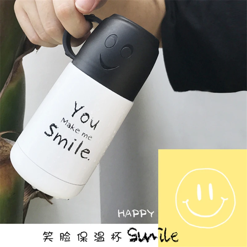 Smile термос из нержавеющей стали чашки кофейная кружка чашка вакуумная колба термобутылка для воды чай школьный офис портативный Термочашка 300 мл