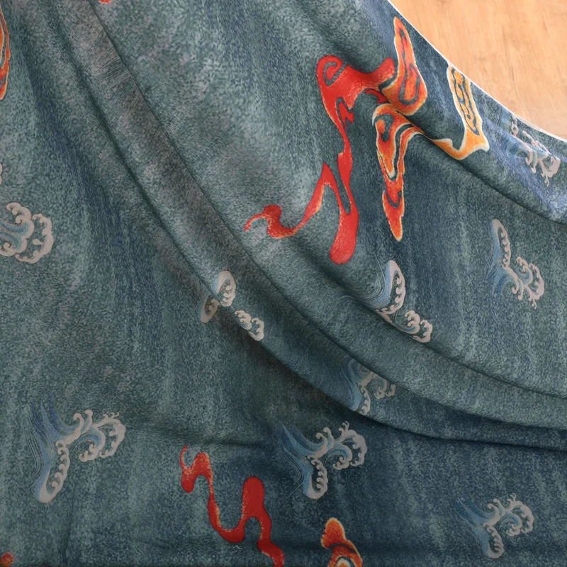 Retro heavy silk linen fabric soft delicate skirt cheongsam chinese natural wholesale cloth | Дом и сад
