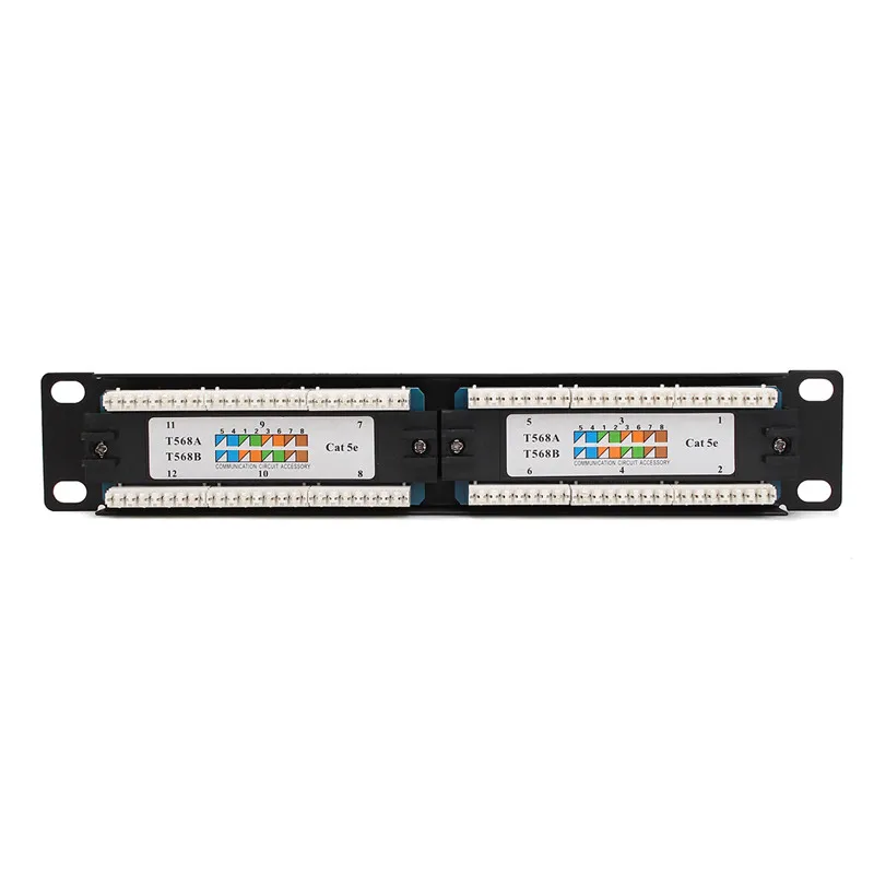 12 портов Cat6/Cat5e RJ45 патч-панель UTP Ethernet LAN сетевой адаптер стойка кабель настенный кронштейн разъем стойка инструмент