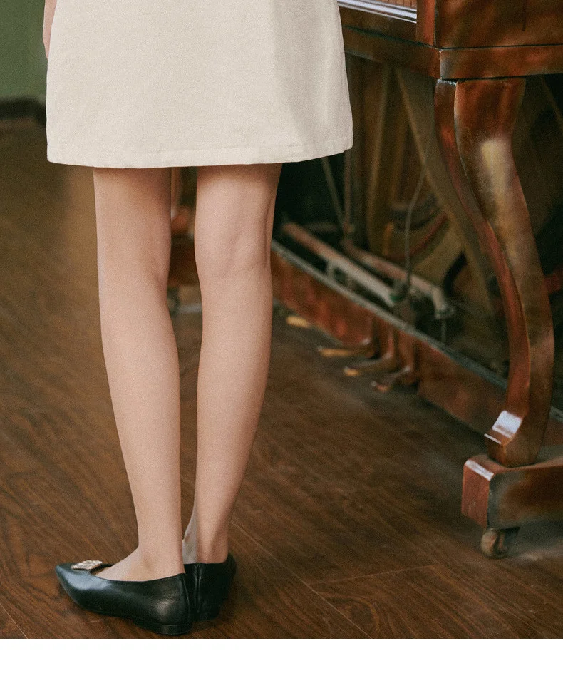 INMAN Autumn New Arrival Young Literary Style Lacing Button Slits A-line Women Short Skirt