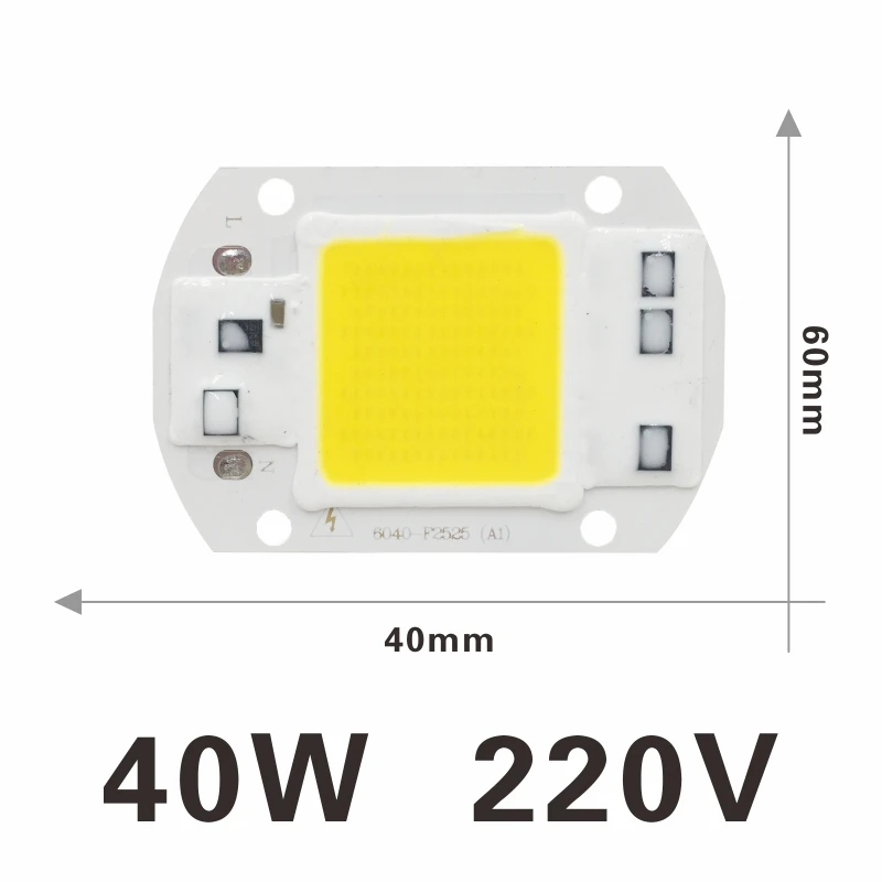 Short Chip 40W Светодиодная лампада с чипом attuso COB 220V Smart IC, без необходимости драйвера, светодиодная лампа для прожектора 10 Вт 20 Вт 30 Вт 50 Вт Diy освещение - Испускаемый цвет: Short Chip 40W