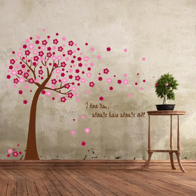 Наклейки на стену с изображением розового вишневого цветка дерева|wall sticker|tree wall
