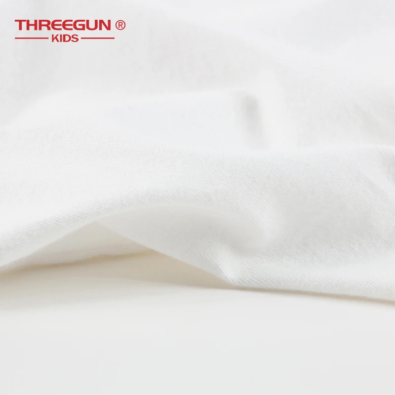 THREEGUN/Детские пижамы для мальчиков, летние хлопковые комплекты детской одежды, одежда для сна с короткими рукавами, пижама с кроликами из мультфильмов, комплекты для детей