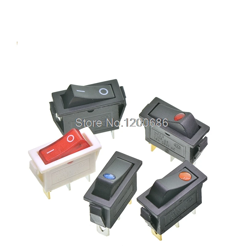 

10 SETS 250V KCD3 Boat R 3 Pin ON-OFF Switch On/Off 3Pin Rectangle Long Car Dash SPST KCD3 Installation Rocker Switch