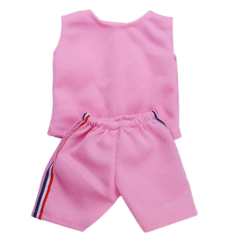 Новая модная кукольная одежда розовая футболка без рукавов костюм для
