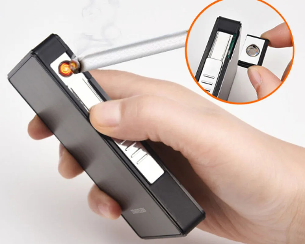 100 шт USB Зажигалка чехол для 16 сигарет с длиной 100 мм и диаметром 5 мм