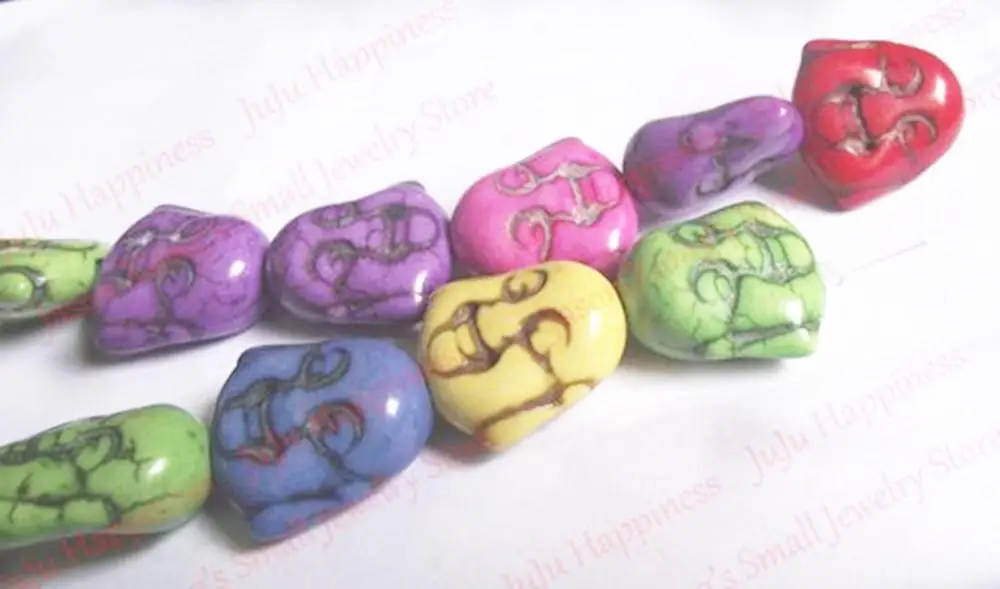 Двухсторонние бусины 23*24*12 мм из резьбового камня Howlite для ожерелья/браслета 16