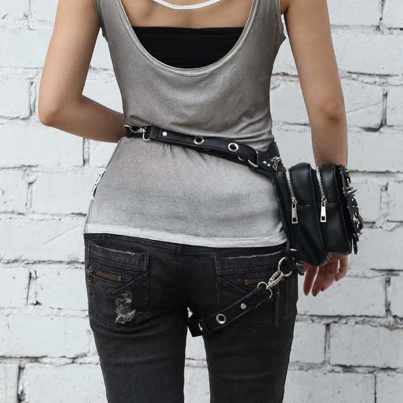 Унисекс искусственная кожа поясная Защитная омуниция мотоциклиста Райдер панк