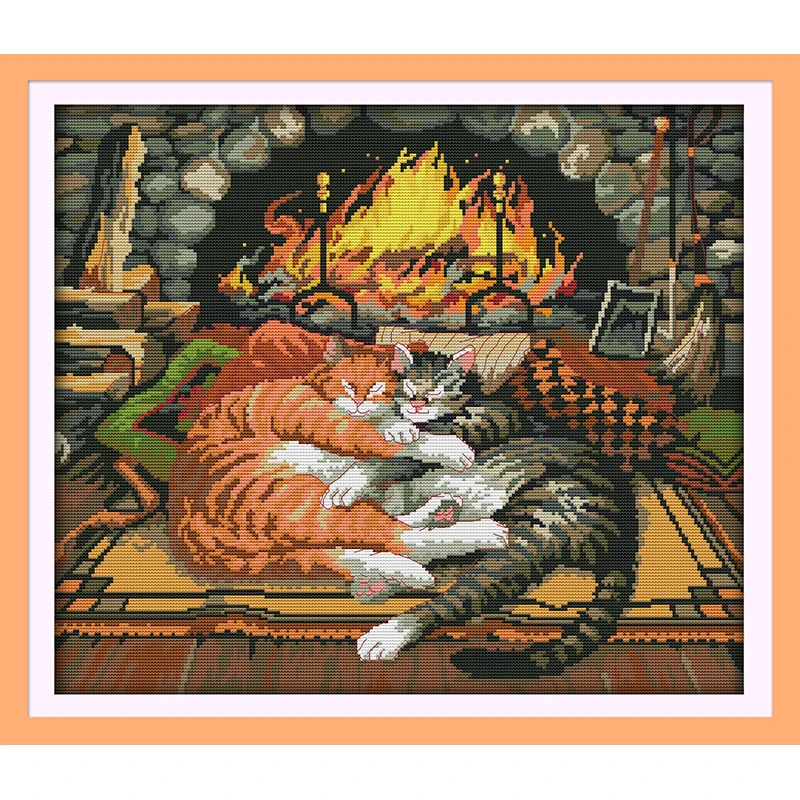 Набор для вышивки крестом Спящие кошки|joy sunday|counted cross stitch kitscross kits |