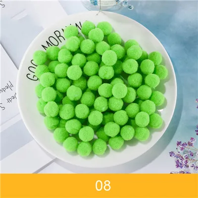 08fruit green Помпоны 8 мм 10 мм 15 мм 20 мм 25 мм 30 мм многоцветный мягкий пушистый помпон шар ручной работы помпоны для детей игрушки DIY ремесло поставки - Цвет: 08fruit green