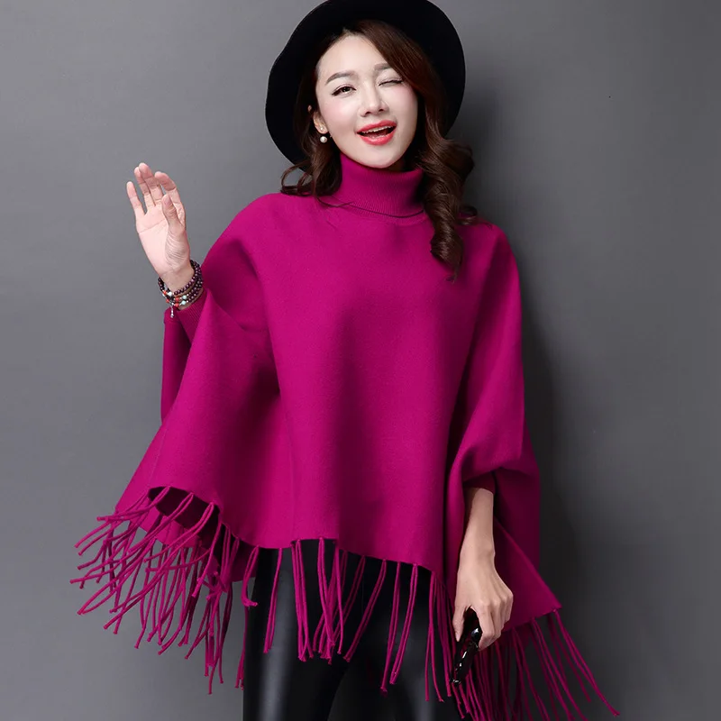 

2022 New Winter Thicken Warm Batwing Poncho Women Mink Cashmere Overwear Coat Sweaters Print Cashmere Sweater Scraf With Tassel