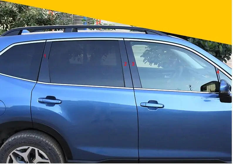 PC ярко черный оконный столб украшенный чехол для Subaru Forester 2013 14 15 16 17 18 BA100