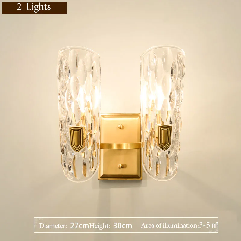 2 Lights FSS античная латунь Глобус Pin-Up настенный светильник современный роскошный золотой светодиодный светильник для гостиной прозрачный стеклянный свет - Цвет абажура: 2 Lights