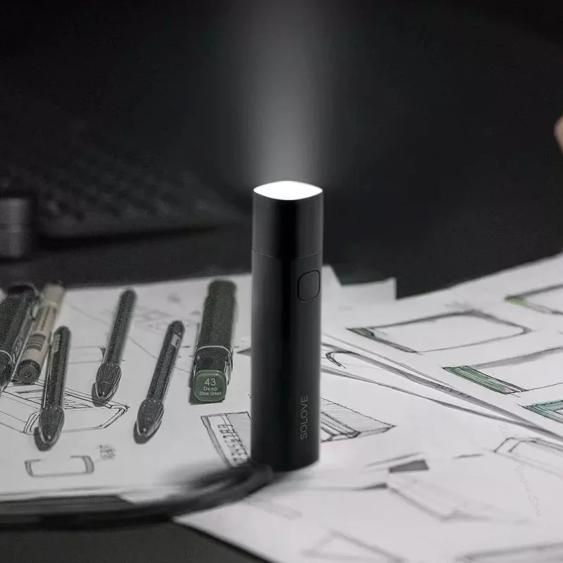 Xiaomi SOLOVE X3 USB Перезаряжаемые Яркость фонарик для ежедневного использования 3000 мА/ч, Мощность банк Портативный Мини светодиодный фонарик для приготовления пищи на воздухе велосипед