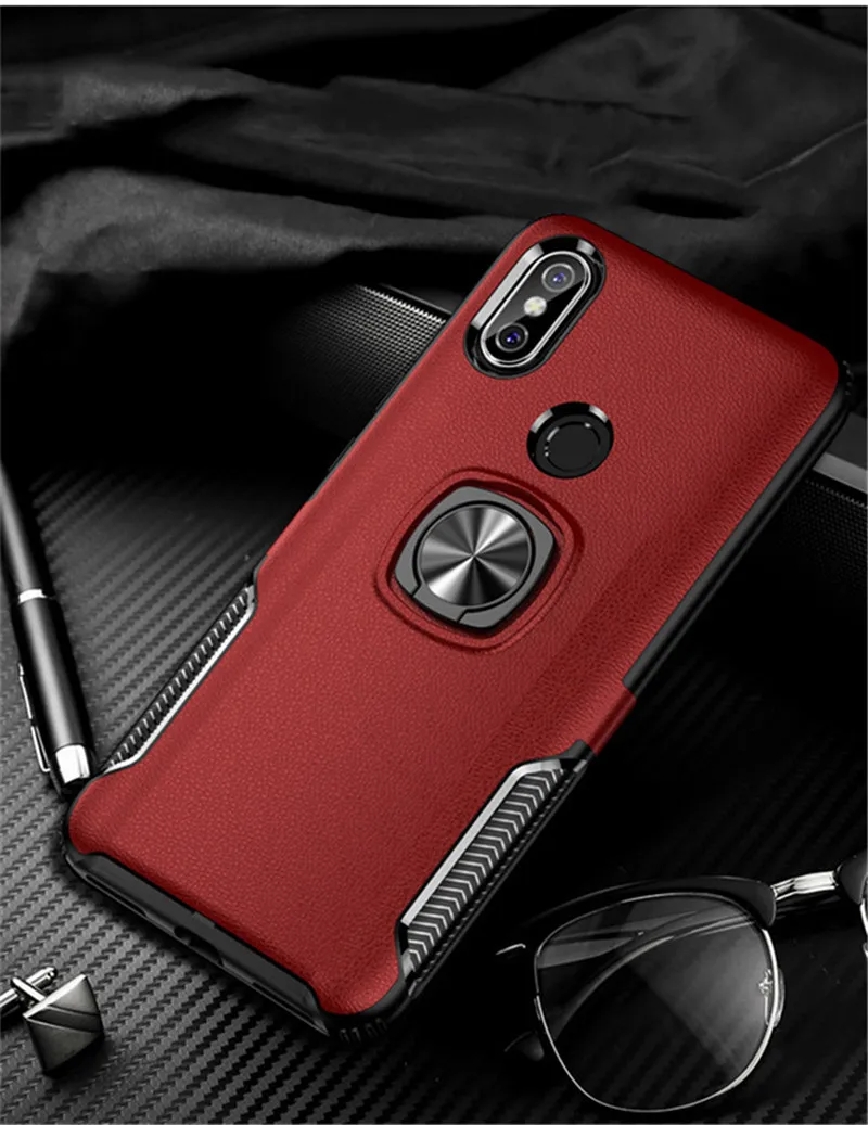 Red Защитный чехол для Xio mi 8 SE mi 6 6X Poco F1 чехол Fundas твердая Броня с магнитным кольцом чехол для Xio mi Red mi 6 pro Pocophone F1 чехол - Цвет: Red