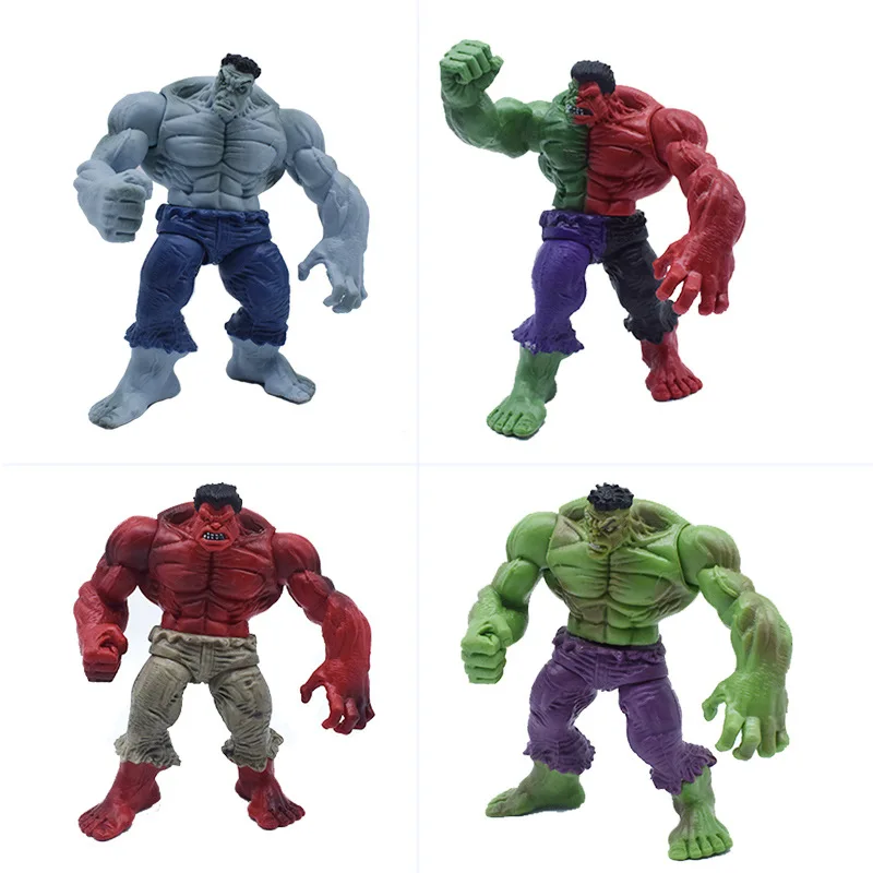 4 шт./лот Marvels Hulk Модель дисплея кукла Фигурка игрушка Красный Зеленый Синий Халк