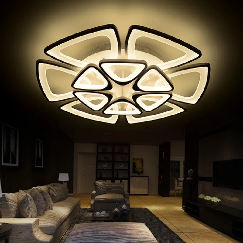 

Brief modern Multilayer combination acrylic led ceiling light fixture home deco living room remote control flower ceiling lamp