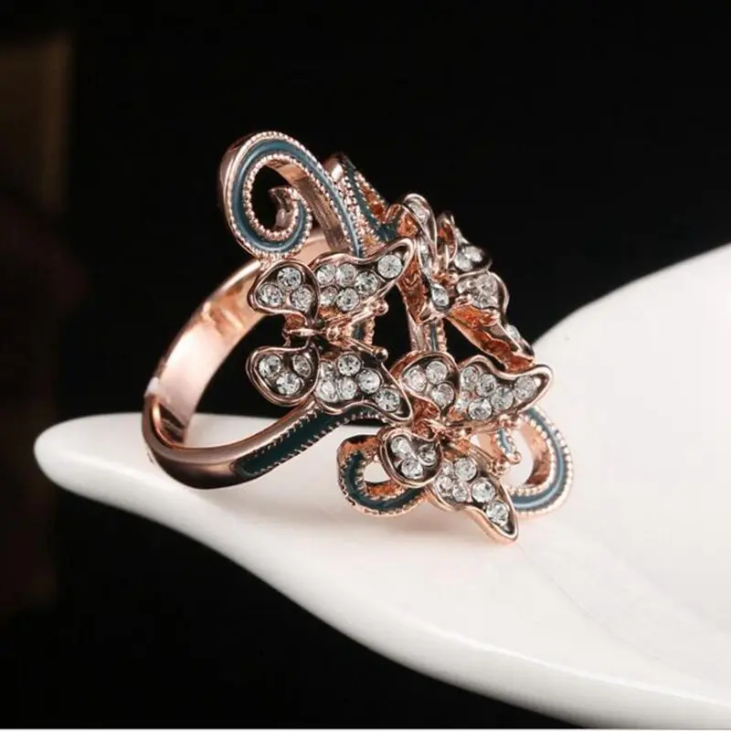 5 шт./лот модные стразы бабочка дизайн шарф Пряжка из сплава розового золота