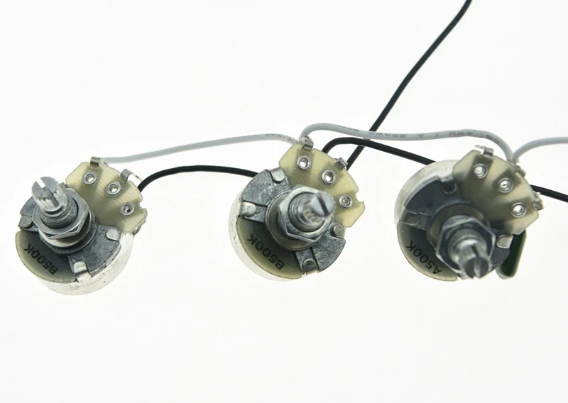 Предварительно Проводная проводка для басов Alpha 500K 24 мм Pots 2V1T 1 разъем Jazz Bass | Спорт
