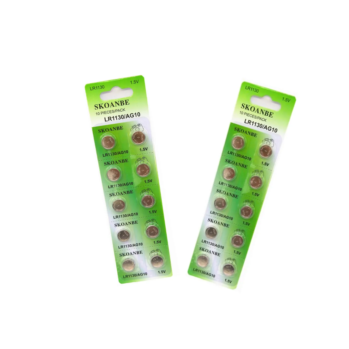 TBUOTZO зеленые новые батареи для часов 10 шт. 1,55 в L1131 AG10 LR54 LR1130 389 189 щелочные батареи кнопка ячейка монета