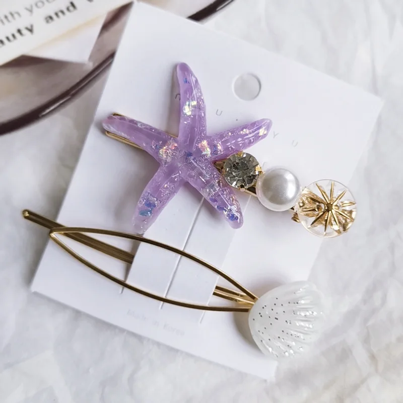 В Корейском стиле для девочек Корейский Modis смолы оболочки заколка волос в