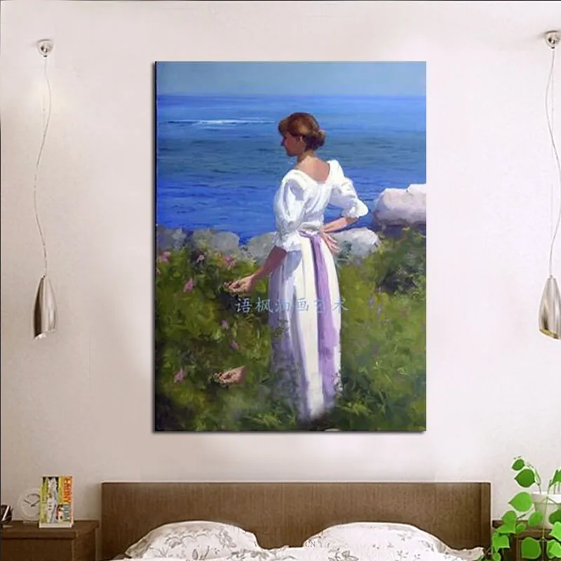 Ручная роспись Портрет картина маслом на холсте пейзаж леди декоративные