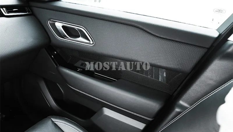 Для Land Rover Range Rover Velar карбоновое волокно стиль двери автомобиля панель Крышка отделка- 4 шт