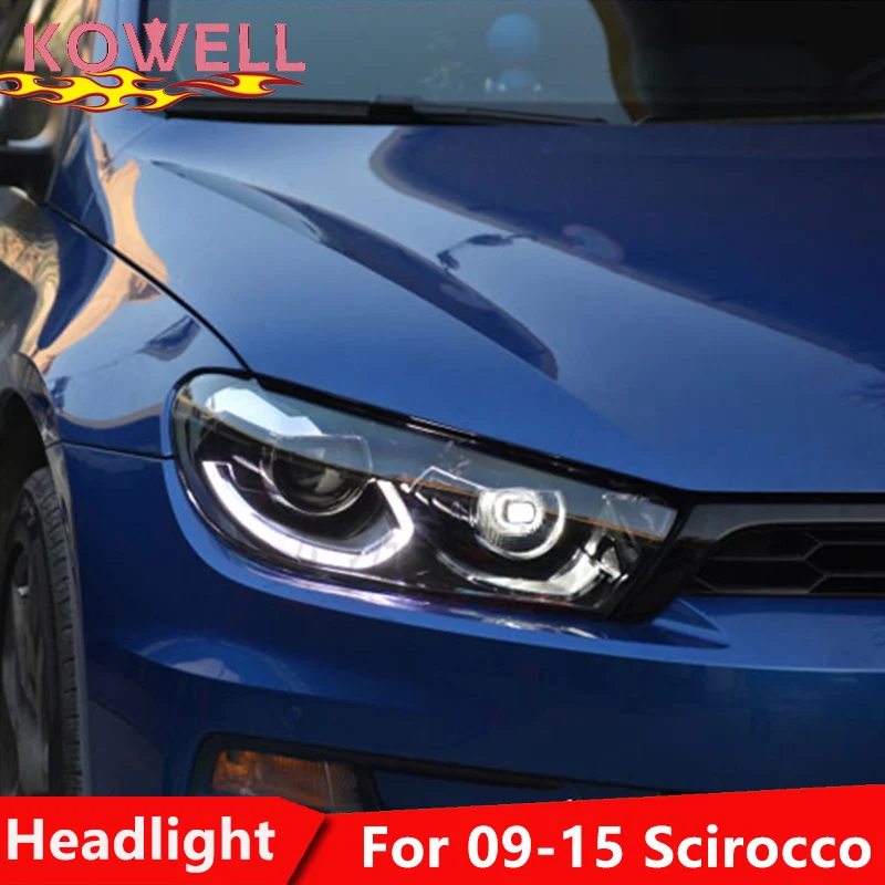 Автостайлинг KOWELL для VW Scirocco1.4T светодиодные фары 2009 2017 Scirocco drl H7 hid Q5 Биксеноновые