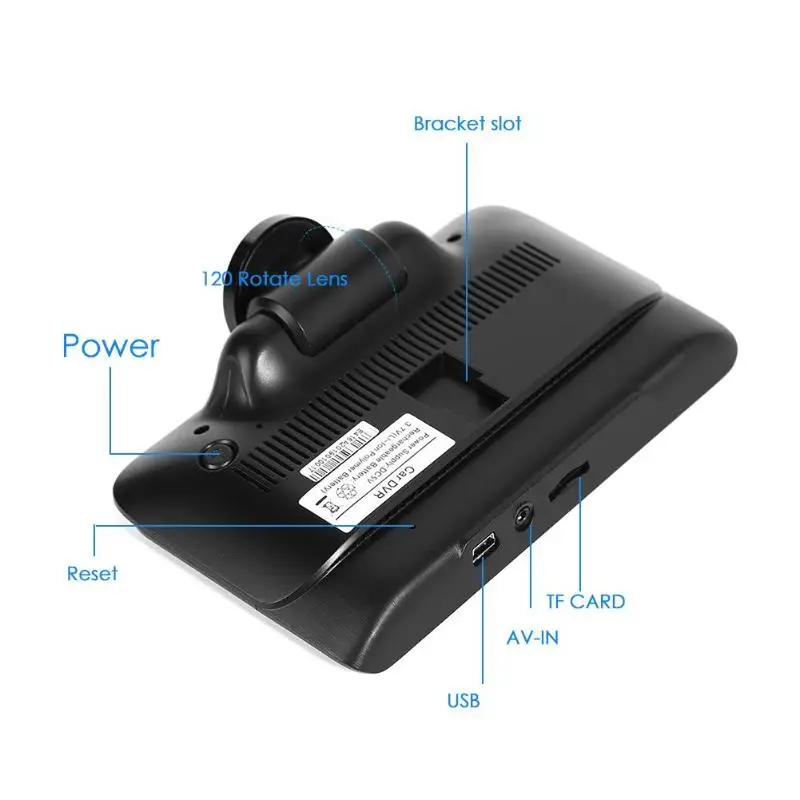 Автомобильная dvr камера 4,5 дюйма ips сенсорный экран 360 градусов панорамный двойной объектив ночное видение циклическая запись парковки Мониторинг DVR камера