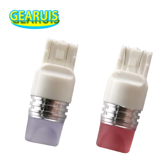 10 шт. T20 7443 580 7440 W21W T25 3156 3157 P27W 3D 9 SMD 2835 Светодиодный белый красный желтый указатель